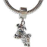 Bolenvi Bichon Frise Poodle Dog 925 Sterling Silver Clip-On Dangle Pendant X Charm Bead for Pandora & Similar Charm Bracelets