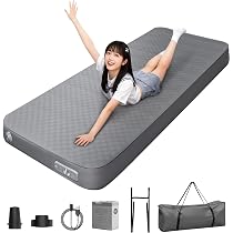 Amazon | エアーマット エアーベッド 自動膨張/電動ポンプ内蔵【12CM極