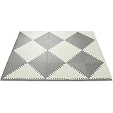スキップホップ プレイスポット フォーム フロアー タイル マット Playspot Geo Foam Floor Tiles プレイマット ベビー （GREY CREAM） SKIP HOP [並行輸入品]