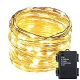 RUICHEN 防水　LEDライト　銀色線　10Ｍ100球　ストリングライト 9色選べ　3AA電池　省エネ　5機能操作　デスク、ドレッサー、ベッド、キャビネット、浴室、庭、ベランダ、屋内屋外、 ハロウ