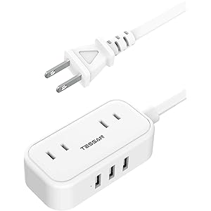 usb コンセント 2個AC口 3USBポート 延長コード 1.5m 電源タップ 小型 usb タップ 充電タップ コン…