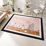 Extra Large 57 " x 77 " 。KidsカーペットPlaymatラグHappy dinosaur-higogogo Children Play Mat 100 %コットンクロールマッ