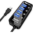 atolla USB3.0ハブ 4ポート5Gbps高速データ転送 USB HUB 3.0 の 増設 + 1充電ポート、独立スイッチ付 バスパワー