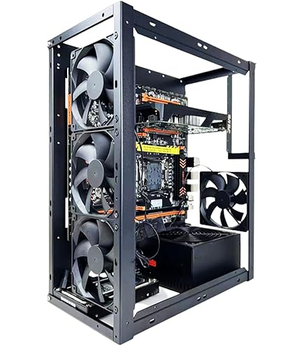 Amazon.co.jp: SURD オープンシャーシ コンピュータ ケース ATX 開放式