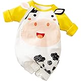 [JunNeng] 赤ちゃん ロンパース 長袖 カバーオール ベビー服 前開き 肌着 動物柄 可愛い 男の子 女の子 春 秋 冬 ベビーパジャマ
