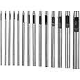 穴あけポンチ パンチ 穴あけポンチ ポンチセット 14本 0.5mm、0.6mm、0.8mm、1mm、1.5mm、2mm、2.5mm、3mm、3.5mm、4mm、4.5mm、5mm、6mm、7mm