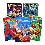Bendon Toddler Board Book Assortment (Set of 5 Toddler Books) ~ PAW Patrol, Batman, Spiderman, Disne