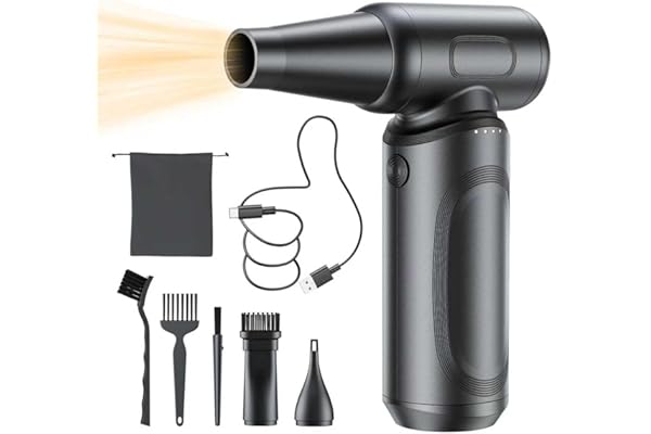 エアダスター 電動ブロワー ブロアー 洗車 150m/sな風速 4段階風量調整 300000RPM 超強力 7500mAh USB-C充電式 ブラシレスモーター 小型 PC掃除 空気入れ コードレス 日本語取扱説明書 黒