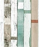 HaokHome 69020 DIYレトロ木材プランク青色壁紙壁用ファッション樹木 3D屋内 ベッドルーム装飾 53cm×10m(並行輸入品)