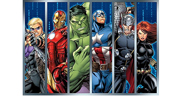 Amazon Marvel アベンジャーズ 全員集合 ストリップ 壁紙 壁画 Xl 254cm X 184cm Wxh 964p4 壁装用具