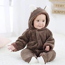 Amazon.co.jp: ベビー くま 着ぐるみ カバーオール ロンパース