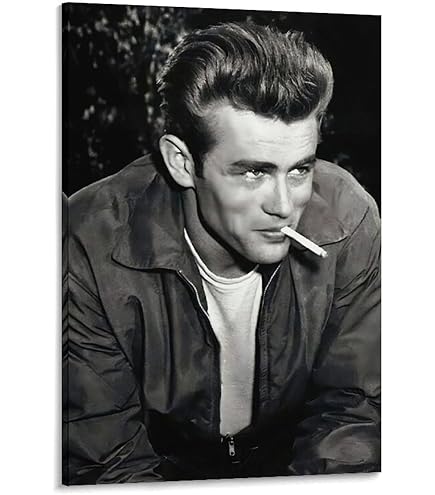 ジェームズディーンRIVAX モノクロ 俳優ポスター 大判 A4 額付き ポスター ジェームズディーン James Dean 白 Tシャツ