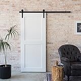 Hahaemallアンティーク素朴な6 – 10 ft sliding Singleバーンドアハードウェアwith Best Heavyローリングローラーキット 10FT Single Door Ki