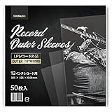 NOSTALSIC LPレコード外袋 12インチ用 50枚入り 厚さ0.08mm 静電気防止加工済み 厚口 保護袋 アウタースリーブ