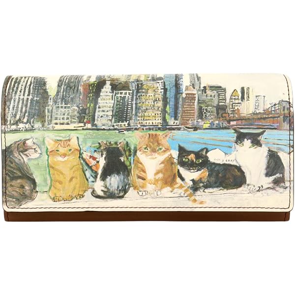 Amazon | [マンハッタナーズ] ラウンドファスナー長財布 NY猫絵暦4月 