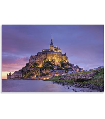 Amazon.co.jp: 世界遺産 モンサンミシェル 修道院 ポスター Mont Saint
