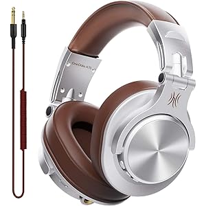 OneOdio DJ用 有線 ヘッドホン マイク付き モニターヘッドホン 密閉型 楽器練習 宅録 DTM A71 シルバ…