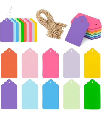 Amazon | 値札タグ (サイズ：3CM X 5CM) クラフトタグ プライスタグ 約
