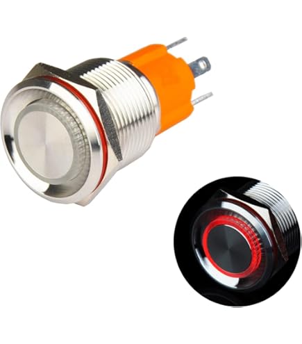 Amazon.co.jp: Hosiakly 10A/100V ロック型 押しボタンスイッチ