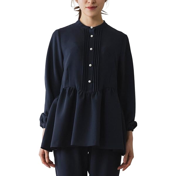 Amazon | [ソーノ] NAVY ティアードフレアブラウス ブラック 1 