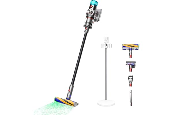 Dyson(ダイソン) 掃除機 コードレス Dyson V12 Detect Slim Fluffy (SV46 FF EX) スティック ハンディクリーナー サイクロン 充電スタンド付き【光らせて、見逃さない】