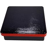 幕の内弁当 5.5寸木目松花堂黒渕朱(仕切付) [18 x 18 x 5.8cm] ABS樹脂 (7-414-16) 料亭 旅館 和食器 飲食店 業務用