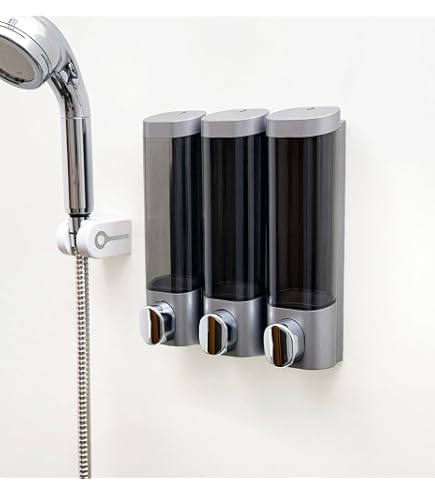 Amazon｜シャンプーボトル 3室｜壁掛けタイプ 各400ML｜シャンプー