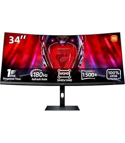 Amazon.co.jp: Xiaomiカーブゲーミングモニター 34インチ 180Hz 高反発