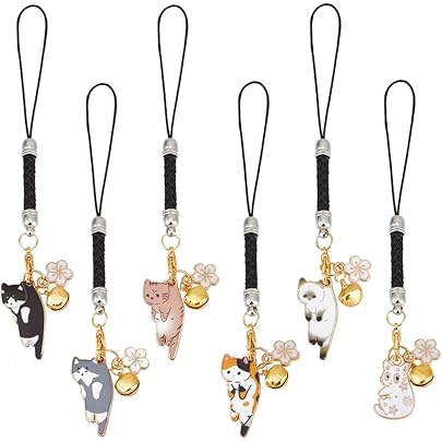 Amazon.co.jp: prendre 5個セット 各種1個入 キーホルダー 猫 チャーム