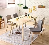 ほっこり北欧を感じるダイニング5点セット 天然木アッシュ 【テーブル(幅140cm)1＋チェア4】 (チェア：グレー4脚)