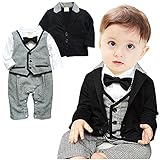 【Ani Mam Kids】男の子 チェックベスト フォーマルスーツ セット ベビー ロンパース 入学式 卒業式 入園式 卒園式 結婚式 (80)