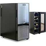 ottostyle.jp ワインセラー 容量 33L【最大 12本収納 スリム】 家庭用 ペルチェ方式 タッチパネル 紫外線 UV カットガラス