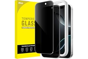 JETech Privacy Screen Protector for iPhone 16 Pro 6.3-Inch, Anti-Spy Tempered Glass Film with Easy Installation Tool, 2-Pack