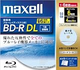 maxell 録画用 BD-R 50GB 6倍速対応 書き楽レーベル(ノンプリンタブル) ブルー 1枚入 BR50VSKC.1J