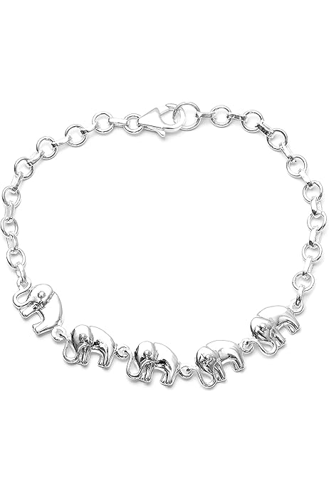 鼻を上げる象 リンク 925 シルバー ヴィンテージ ブレスレット 銀細工 動物 鼻を上げる象 リンク 925 シルバー ヴィンテージ ブレスレット