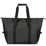 [MIOMICA] 保温 保冷バッグ エコバッグ Lサイズ 大容量 メンズ 運動会 用 買い物バッグ 軽量 折りたたみ ショッピングバッグ 保冷トート 保冷 トートバッグ（ブラック）