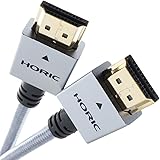 ホーリック HDMIケーブル 1ｍ メッシュケーブル 4K/60p 18Gbps HDR HDMI 2.0 スリム コンパクト グレー HDM10-497GR