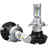 「SUPAREE」H4 Hi/Lo LED ヘッドライト 車検対応 Lumileds LUXEON ZES CHIP 採用 8000Lm 6500k ファンレス 一体型 角度調整機能付き 日本語マニュアル付き LEDバルブ 三年保証