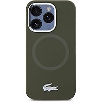LACOSTE グリーン iPhoneケース MagSafe対応美品値下げ可能 Lacoste-HC-Woven-Logo-Magsafe-