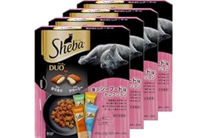 シーバ デュオ 成猫用 贅沢シーフード味セレクション 200g(20g×10袋)×4箱 ドライフード おやつ カリカリ 総合栄養食 キャットフード 猫 Sheba DUO 小分け 小袋 まとめ買い