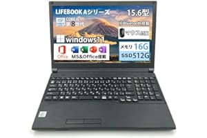 【整備済み品】富士通 ノートパソコン LIFEBOOK Aシリーズ ノートPC/15.6型/Windows11搭載/第8世代 Core i5/MS＆Office 2019/メモリ16GB/SSD 512GB/WIFI/Bluetooth/DVD/HD