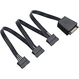 SilverStone 超柔軟素材、コンデンサ付き1~3変換SATA電源コネクタ SST-CP06-L