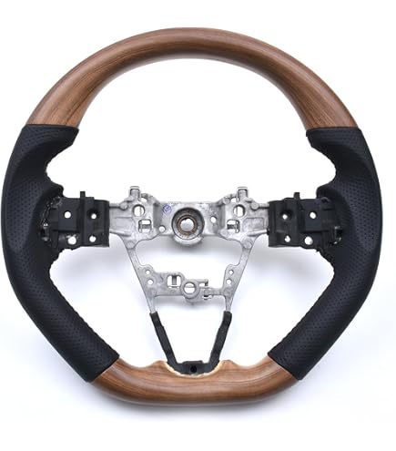 Amazon | トヨタ(TOYOTA) ウッド調ステアリング ブラック 革 ×茶木目