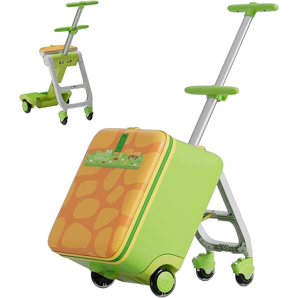 子供が座れる　オリベラキャリーケース グリーン　新品 キッズキャリーケース オリベラ 子供が乗れるキャリー Mサイズ