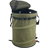 Socpuro 折りたたみ式 ポップアップ ゴミ箱 キャンプ用 トラッシュボックス 薪入れ 35L 大容量 ダストボックス 綿 自立式 ランドリーボックス 薪バッグ コンパクト 室内 アウトドア用 多機能 収納バッグ (ダークグリーン)