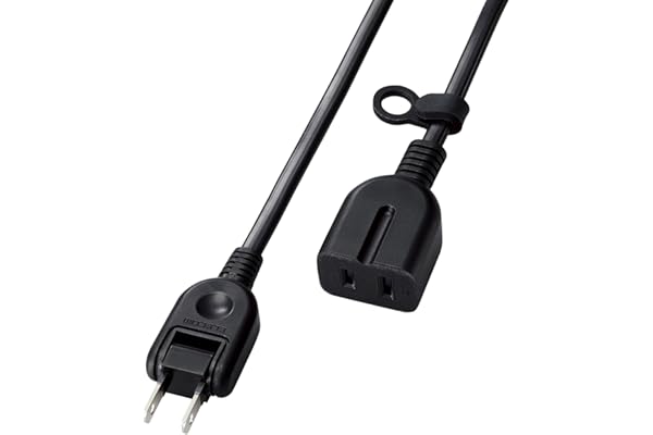 エレコム 電源タップ 延長コード 1m 1口 ほこり防止シャッター付き 極性対応 (N極) 3ピンプラグ接続可能 スイング式プラグ採用 熱硬化性樹脂採用 ブラック ECT-4210BK