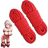 Sexyhot SMグッズ SM 拘束ロープ 縄 亀甲縛り ひも SM拘束具 緊縛美 束縛プレイ 10M仕様 2本セット（赤）