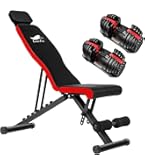 Amazon | CuteeFox 商品 トレーニングベンチ＋可変式 ダンベル 24kg