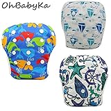 OHBABYKAベビー 水着 女の子 男の子 男児 女児 水着 再利用可能 防水 スイム布 水遊び スイムパンツ おむつ 赤ちゃん ベビー服 赤ちゃん 服 3枚セット (YK364041)