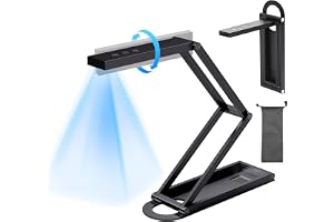 Netum 公式直営店 ドキュメントスキャナー A3対応 スキャナー 小型 1500万画素 4K解像度 スキャン 192言語OCR搭載 Webカメラ USB 書画カメラ 折りたたみスキャナー Mac/Win両対応 (ブラック) | 1500万画素 4